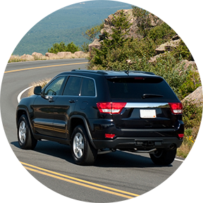 Black car on road